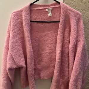 Forever 21 Pink Plush Cardigan Sweater
